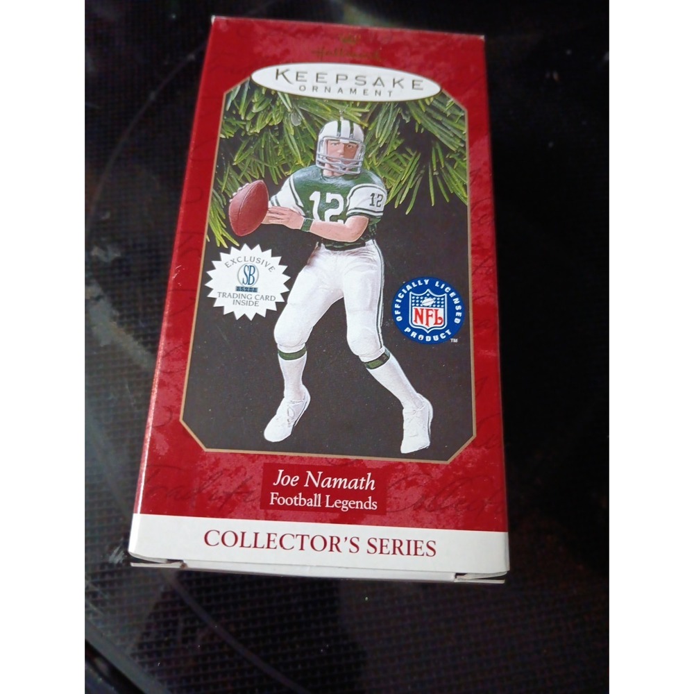 NFL Joe Namath Hallmark 1997 Keepsake Ornament Card Football Legends Christmas